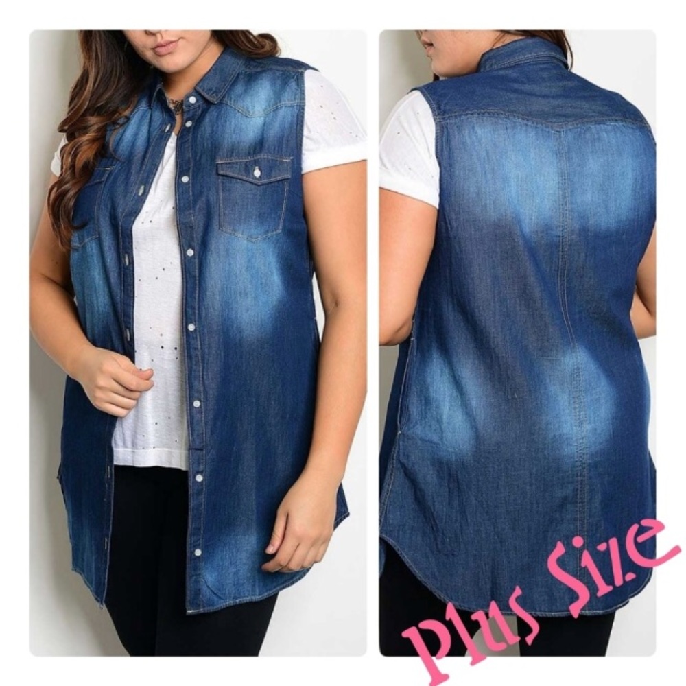 Soft Denim dress-/ open shirt vest NEW